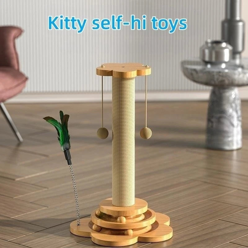 Durable Wood Cat Toy & Scratching Board