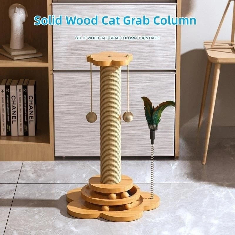Durable Wood Cat Toy & Scratching Board